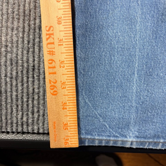 Vintage Wrangler Jeans Men's 35x36 Cowboy Cut Blue Denim Straight Leg 13MWZ - Picture 7 of 11